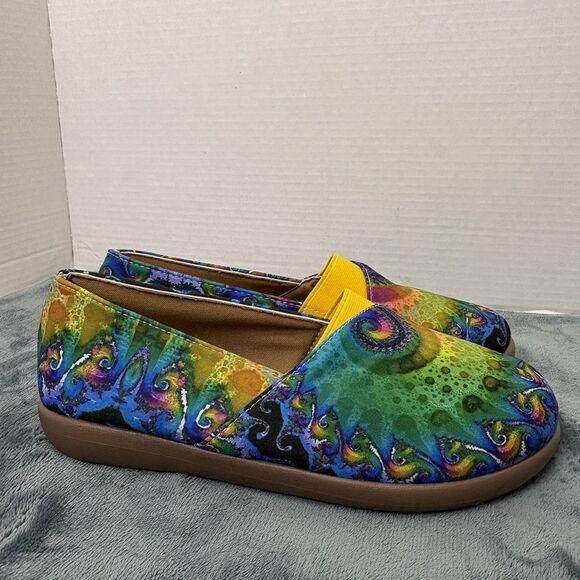 Women’s Tie Dye Colorful Flats Size 39 US 8.5-9 - Picture 3 of 8